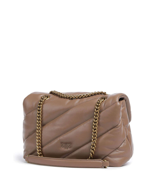 Pinko Love Puff Classic Shoulder bag biscotto zenzero/antique gold