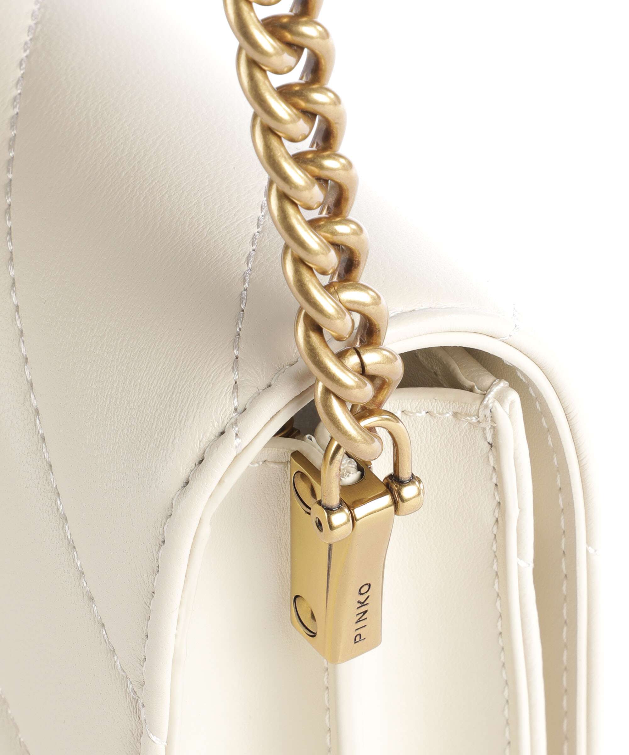 Pinko Love Click Mini Crossbody bag bianco seta/antique gold