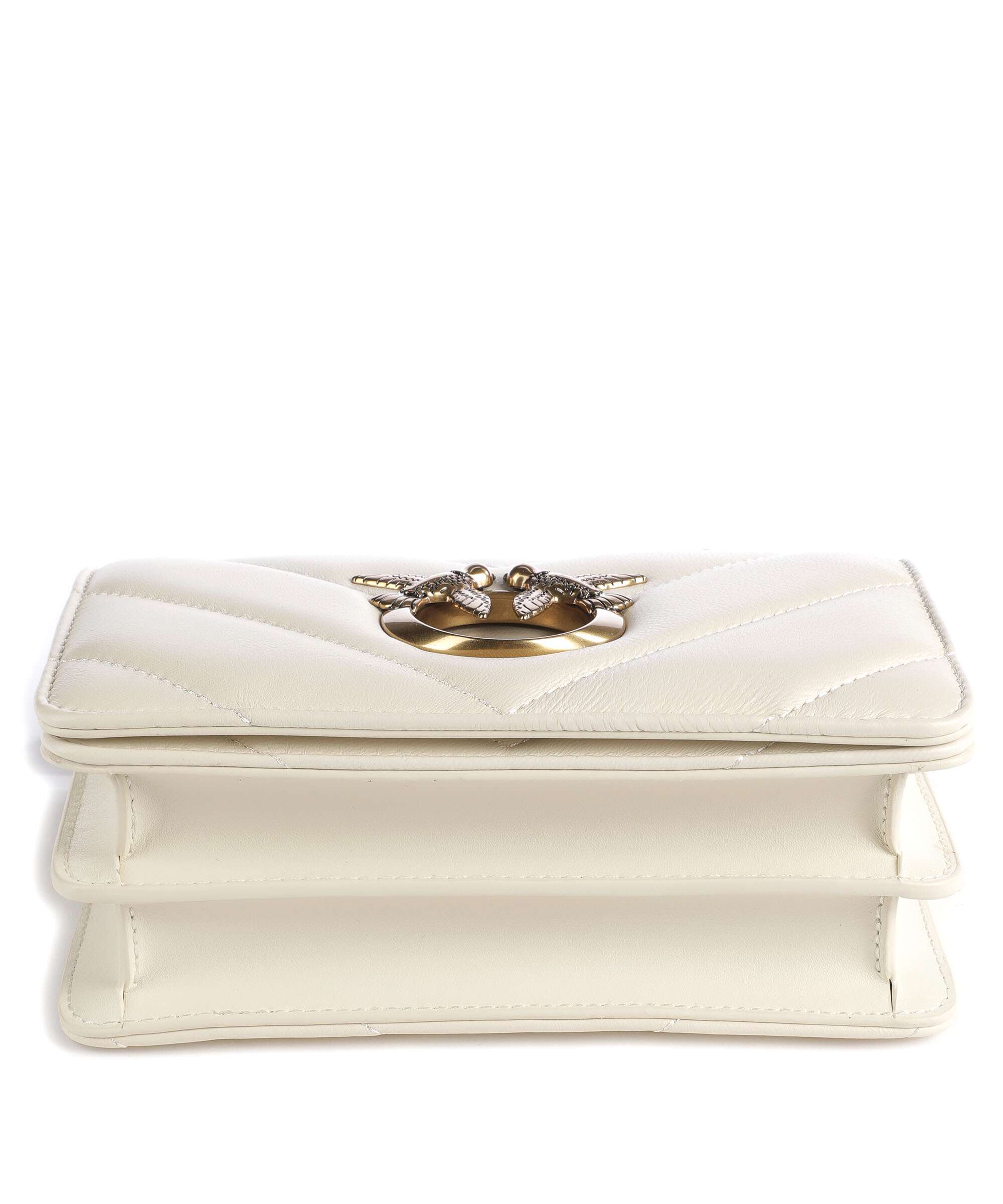 Pinko Love Click Mini Crossbody bag bianco seta/antique gold
