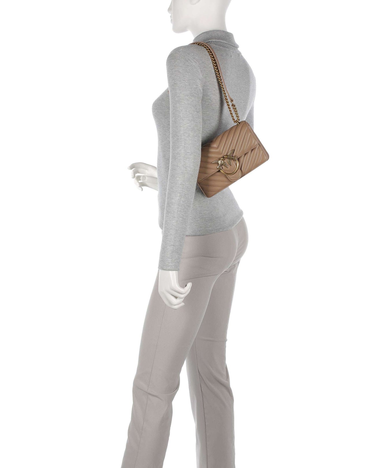 Pinko Love One Mini Shoulder bag biscotto zenzero/antique gold