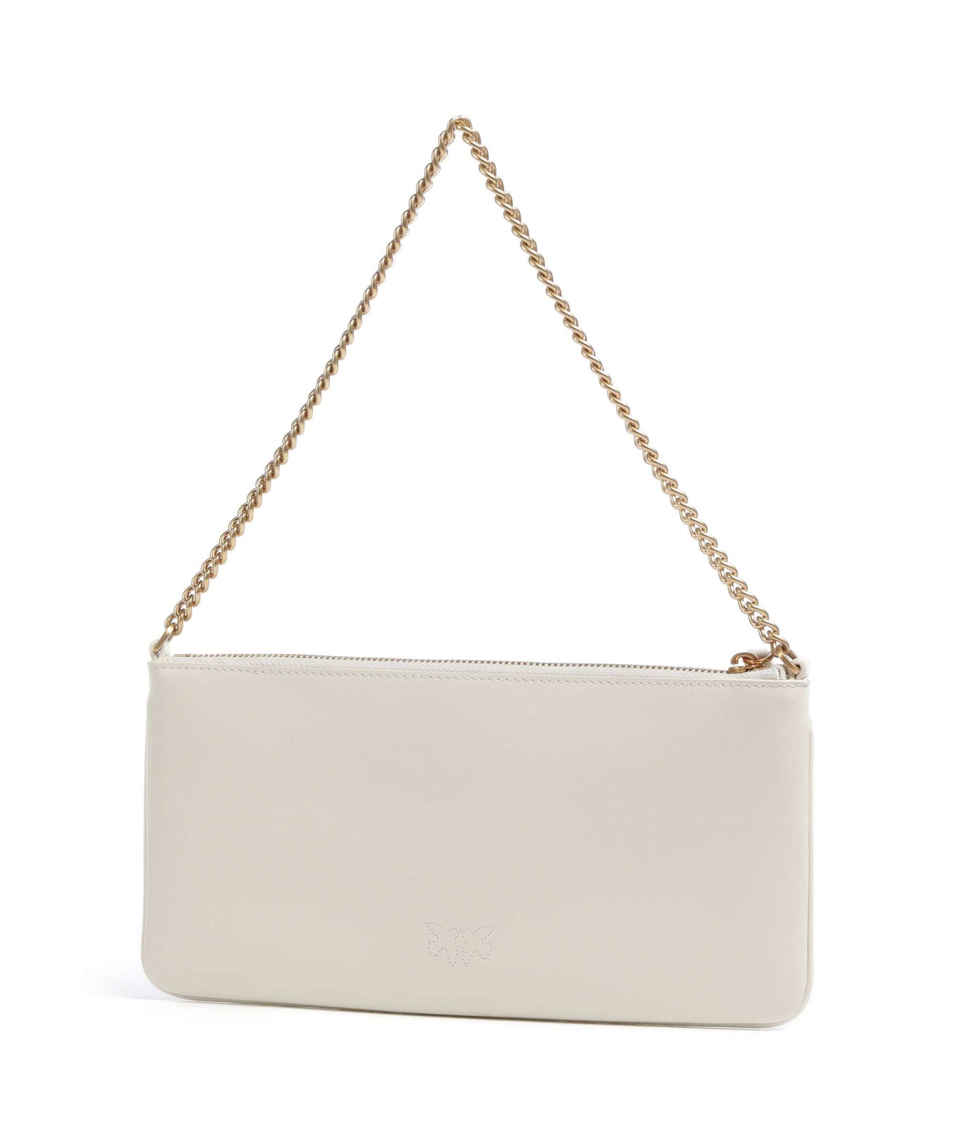 Pinko Flat Horizontal Shoulder bag bianco seta/antique gold