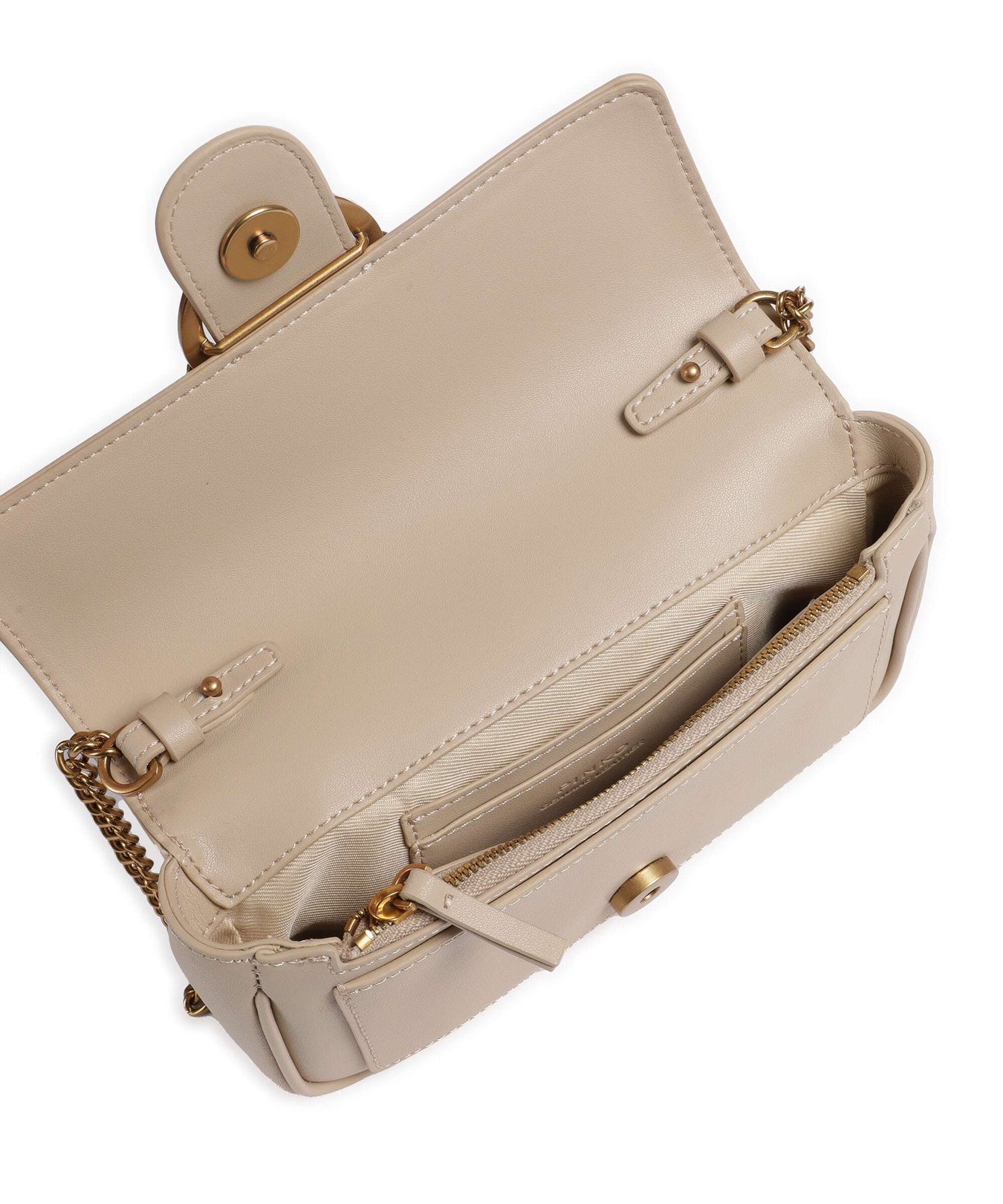 Pinko Love One Pocket Wallet beige/grigio fumo/antique gold