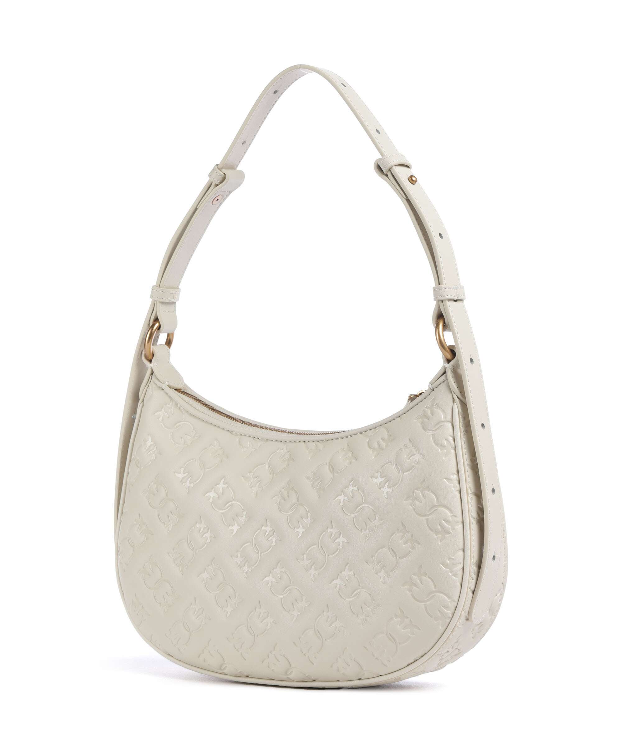 Pinko Half Moon Mini Shoulder bag bianco seta/antique gold