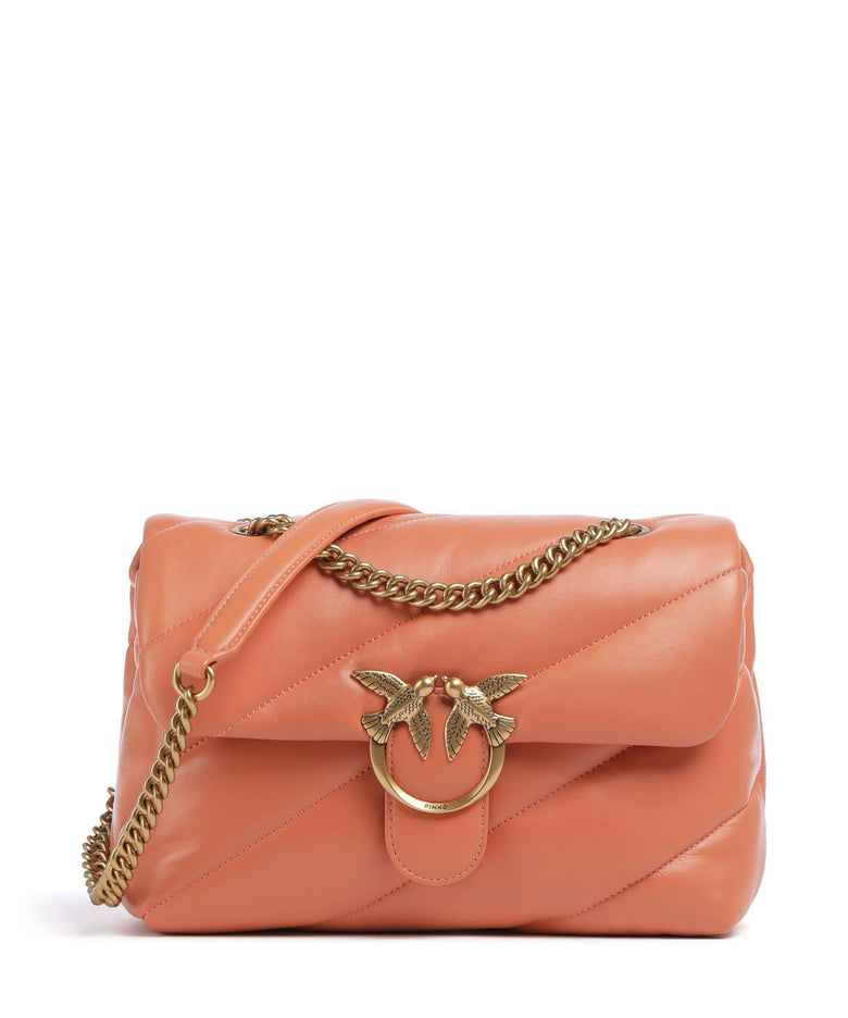 Pinko Love Puff Classic Shoulder bag arancione brandy/antique gold