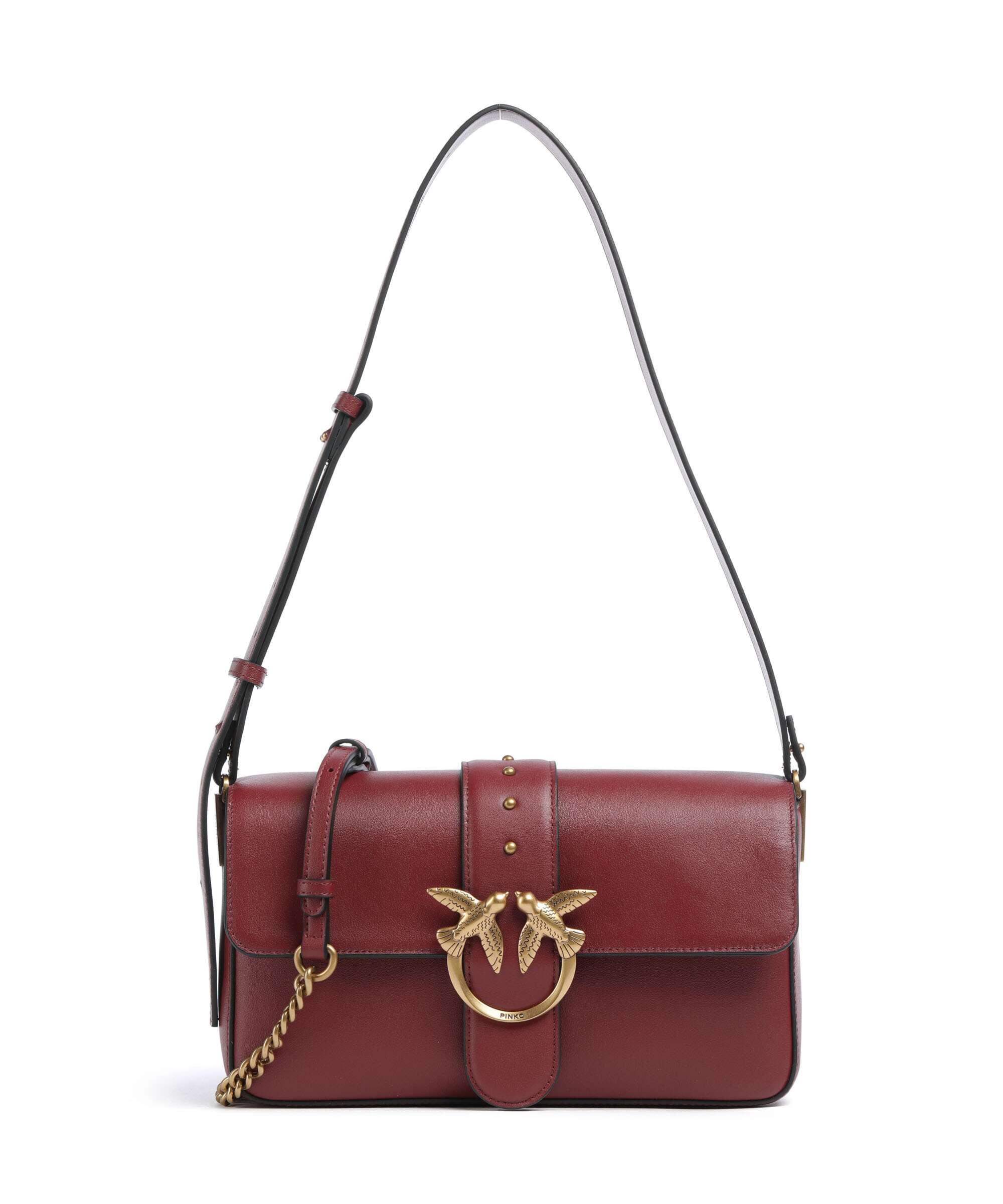 Pinko Love One Classic Slouchy Shoulder bag bordeaux merlot/antique gold