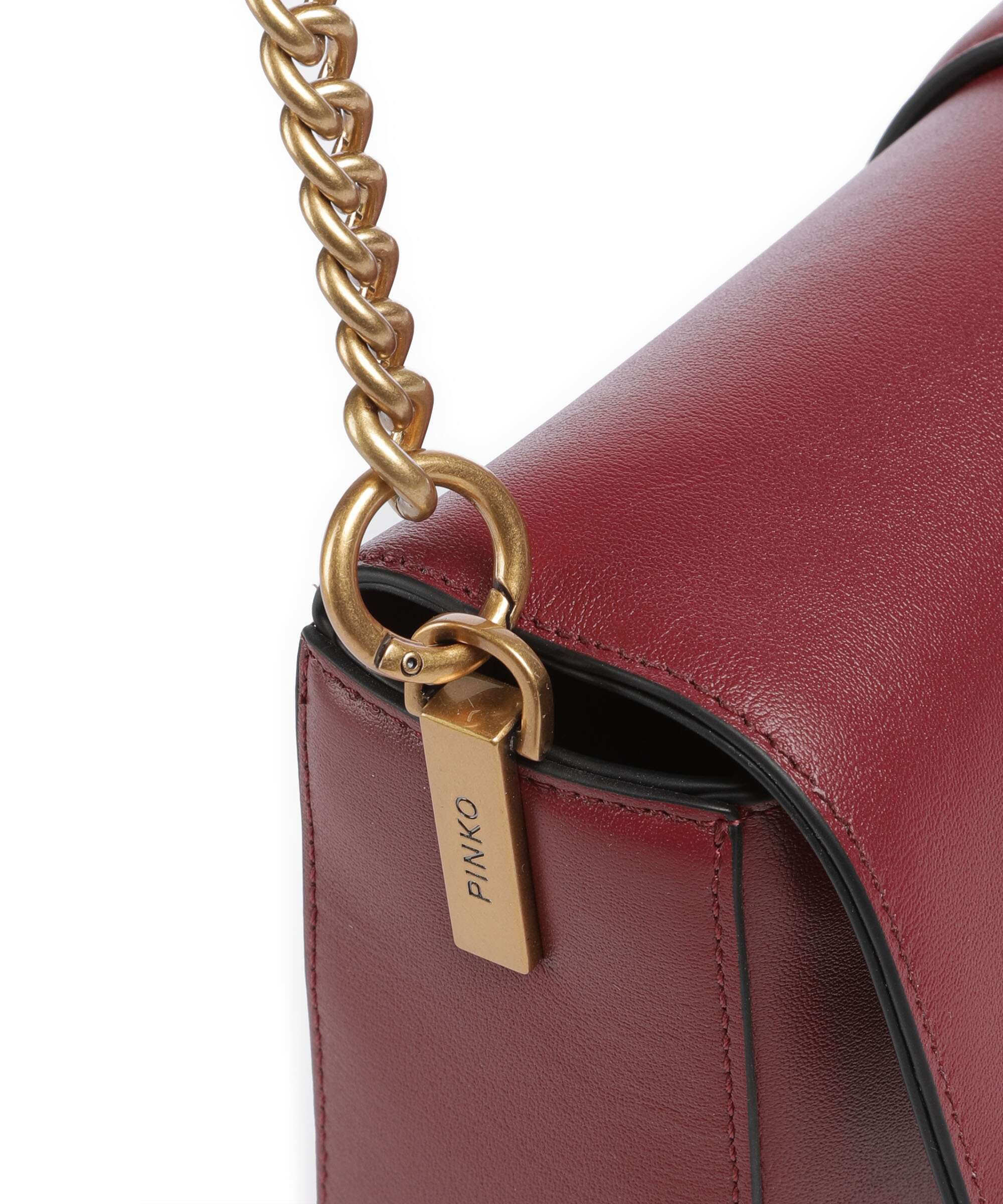 Pinko Love One Classic Slouchy Shoulder bag bordeaux merlot/antique gold