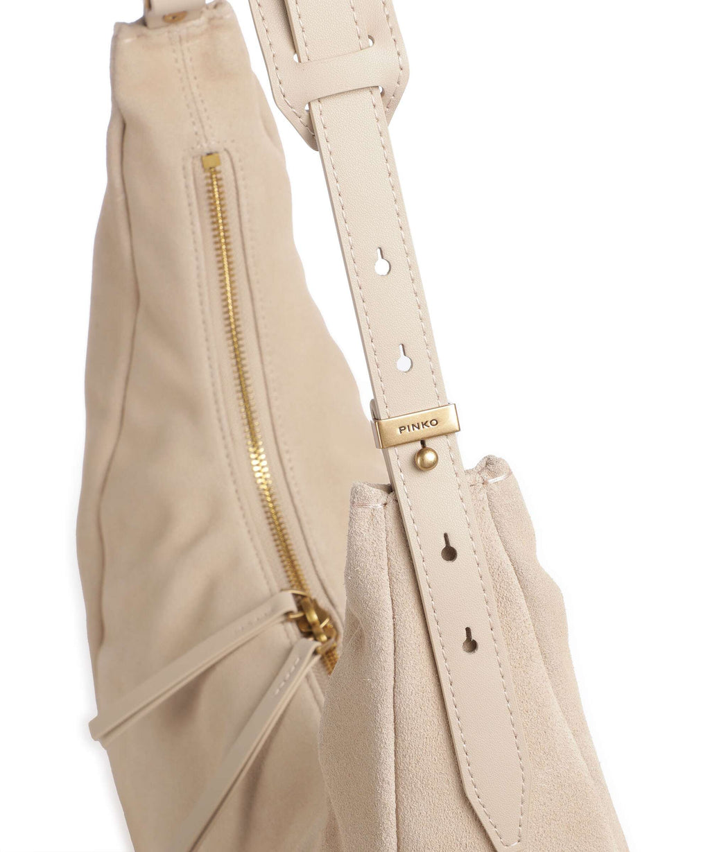 Pinko Slouchy Big Hobo bag beige/grigio fumo/antique gold