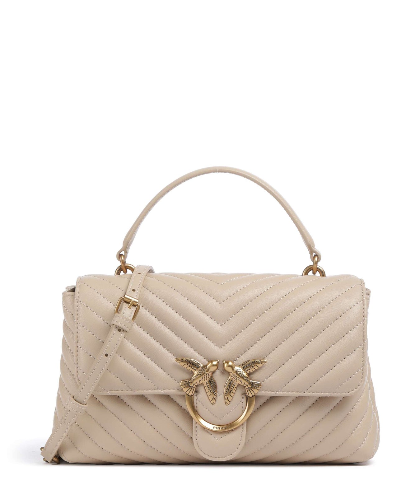 Pinko Love Lady Puff Classic Handbag beige/grigio fumo/antique gold