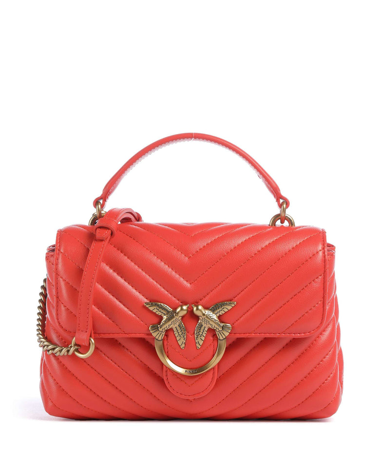 Pinko Love Lady Puff Mini Handbag rosso mandarino/antique gold