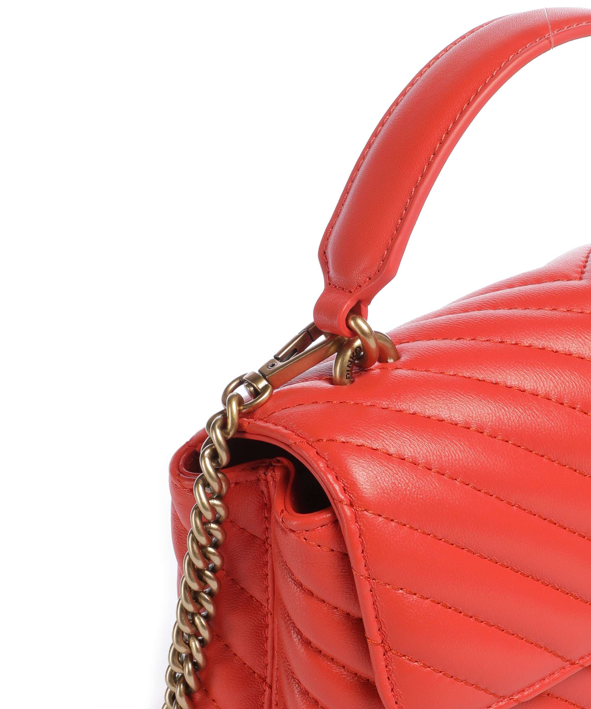 Pinko Love Lady Puff Mini Handbag rosso mandarino/antique gold