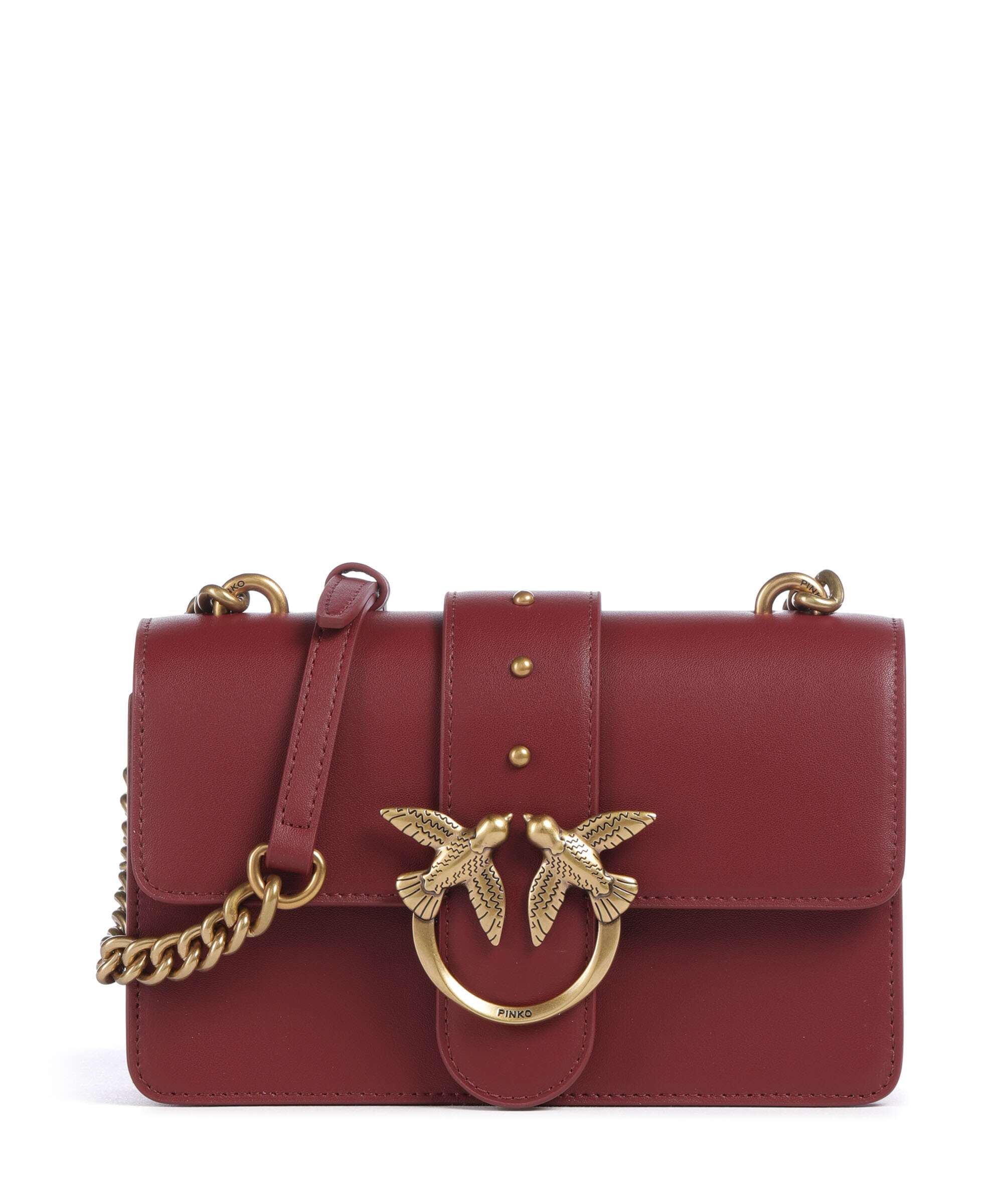 Pinko Love One Mini Crossbody bag bordeaux merlot/antique gold