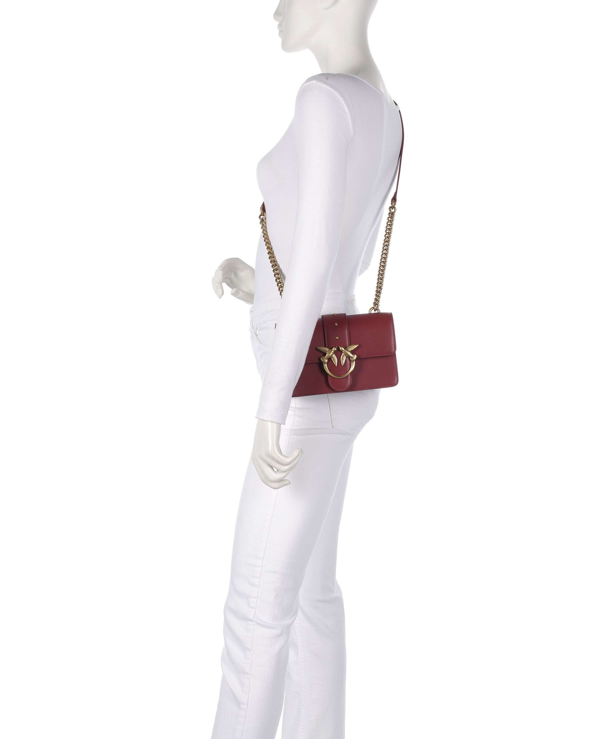 Pinko Love One Mini Crossbody bag bordeaux merlot/antique gold