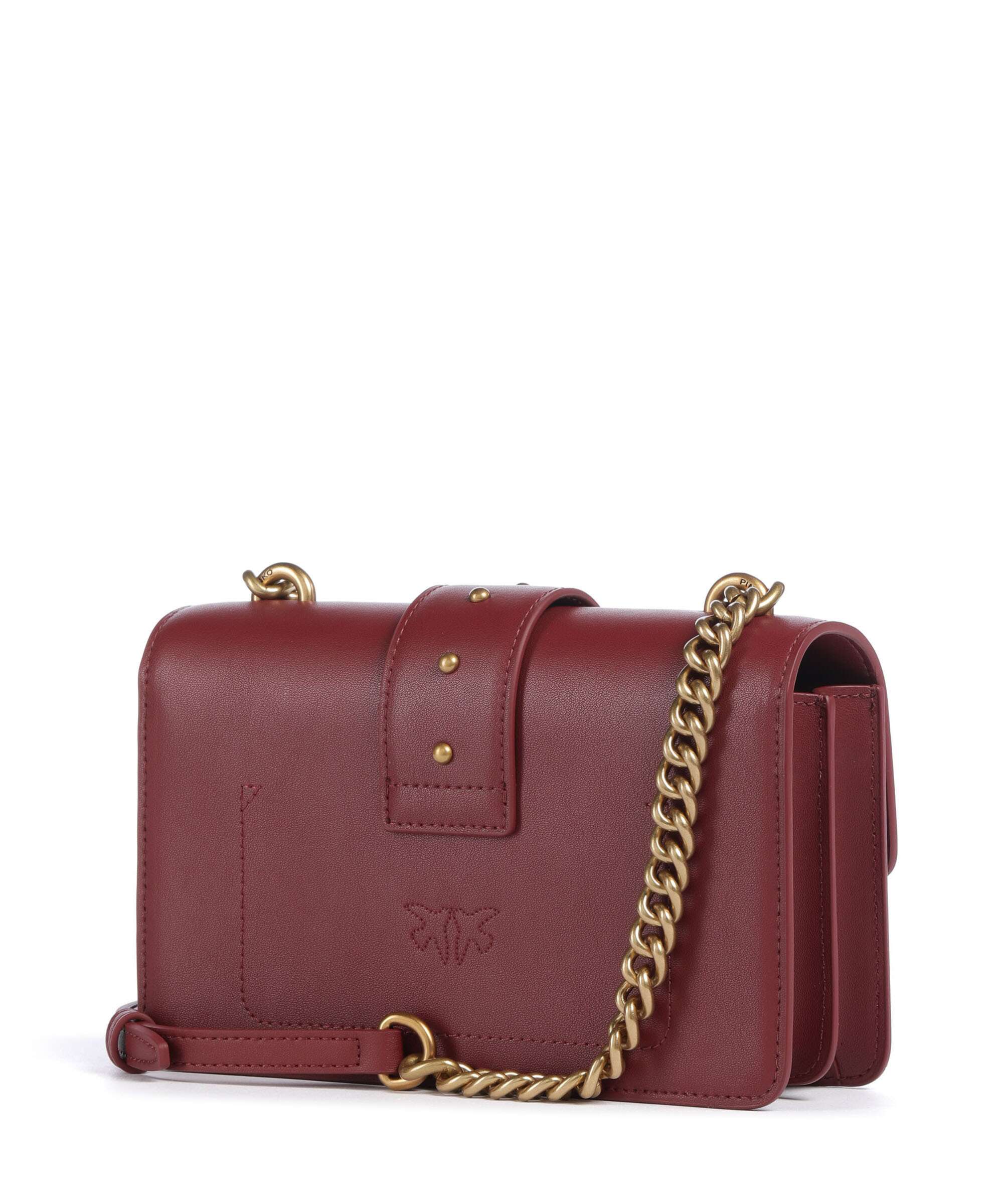 Pinko Love One Mini Crossbody bag bordeaux merlot/antique gold