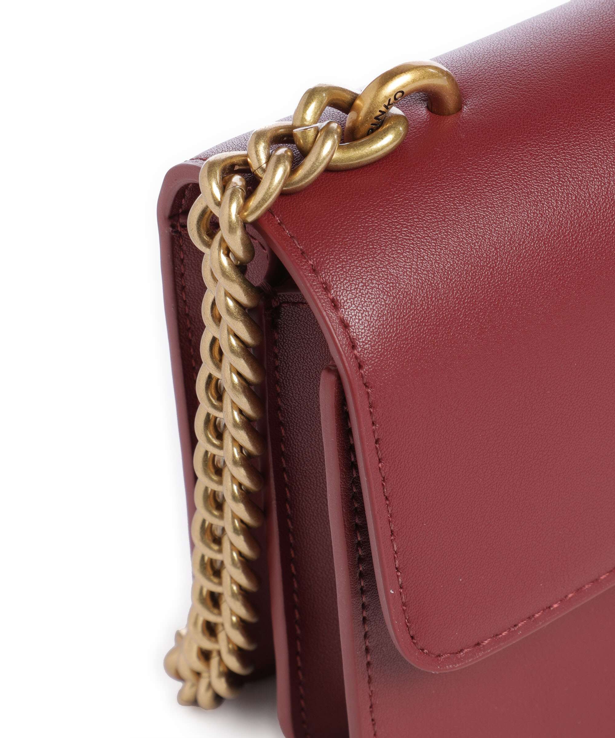 Pinko Love One Mini Crossbody bag bordeaux merlot/antique gold