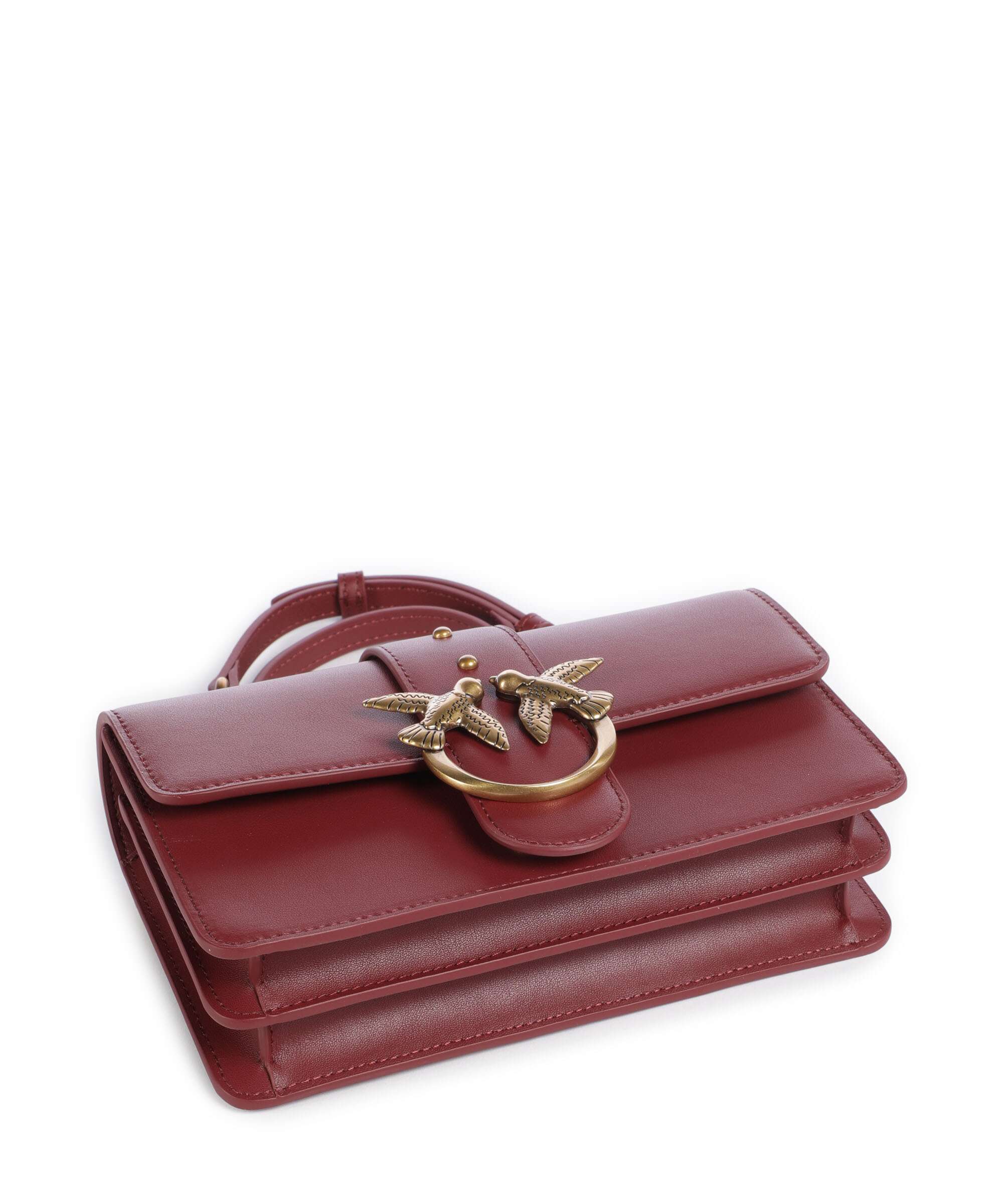 Pinko Love One Mini Crossbody bag bordeaux merlot/antique gold