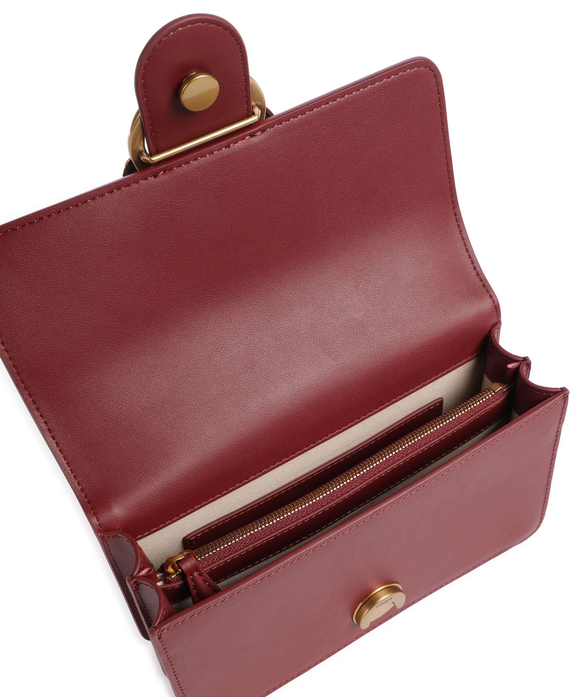 Pinko Love One Mini Crossbody bag bordeaux merlot/antique gold