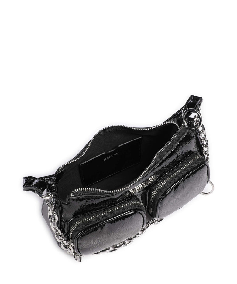 Replay Shoulder bag shiny black