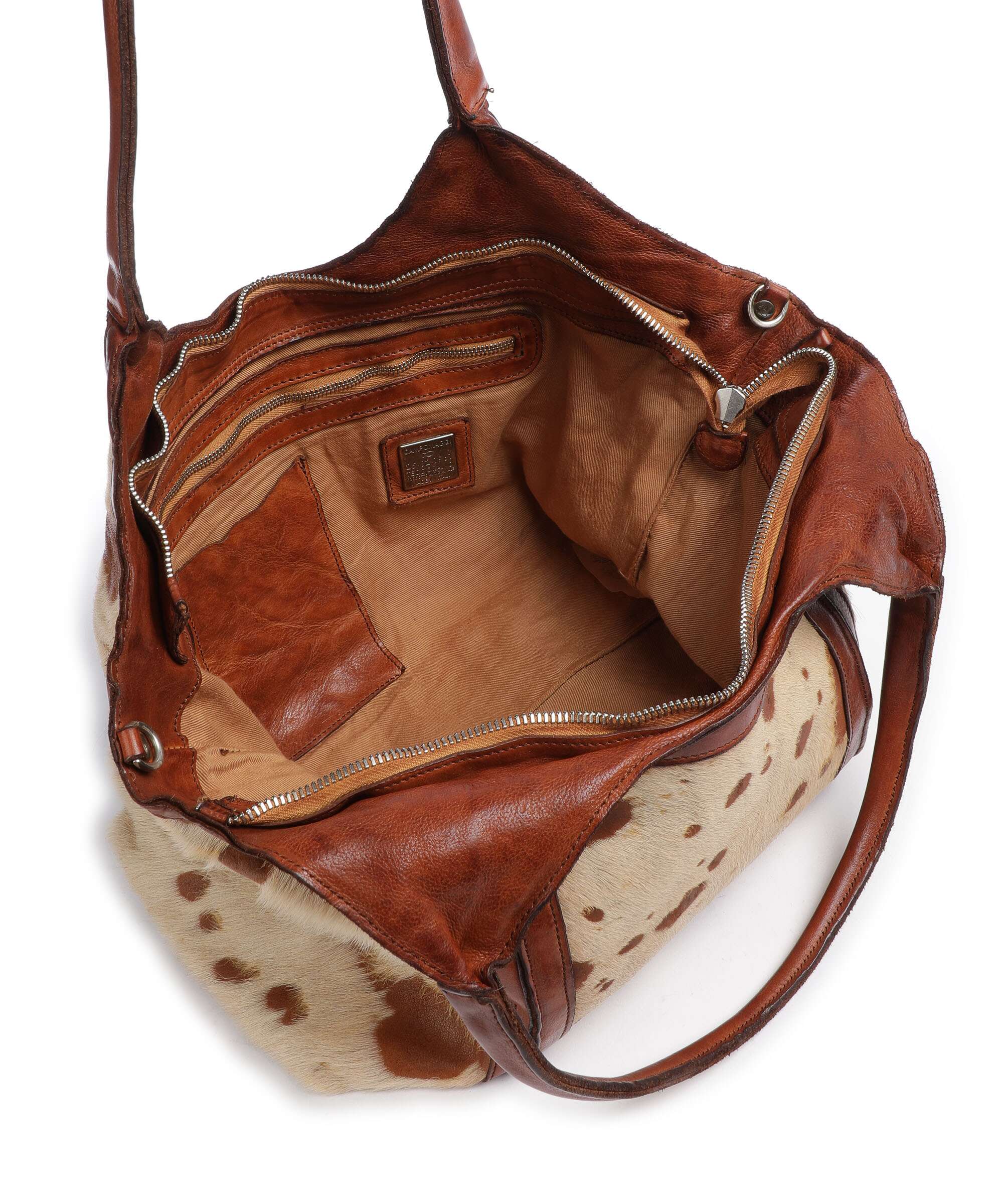 Campomaggi Tote bag bianco/beige/cognac