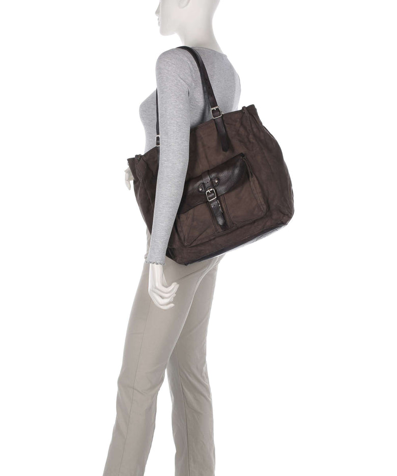 Campomaggi Tote bag verde militare/grigio