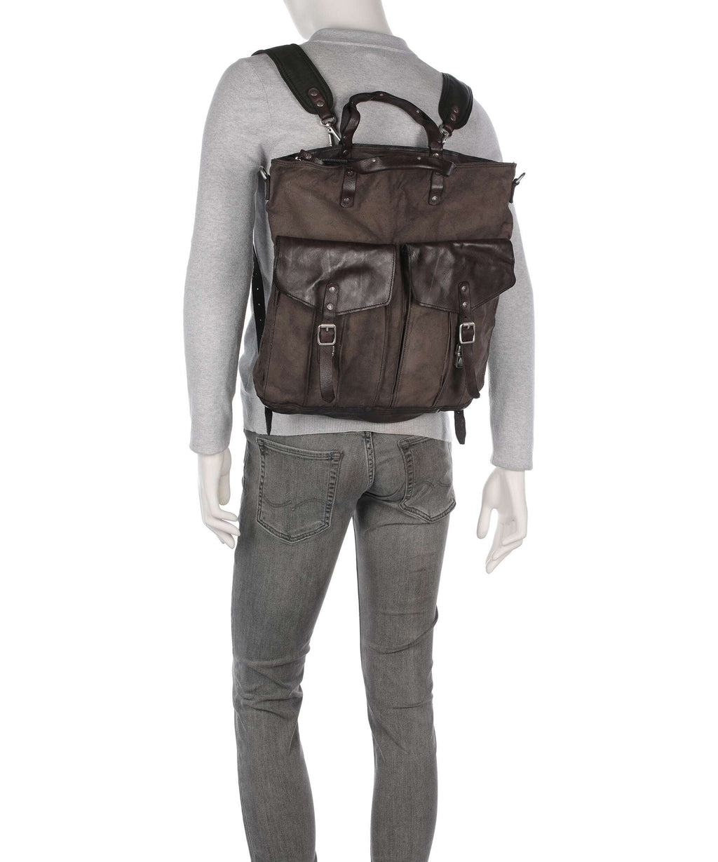 Campomaggi Backpack bag verde militare/grigio