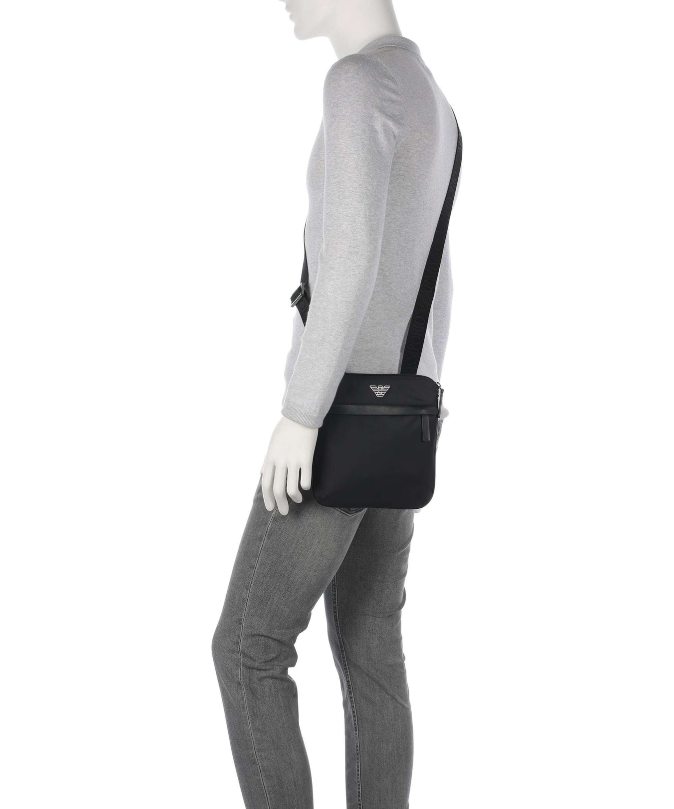 Emporio Armani Recycled Nylon Crossbody bag black beauty