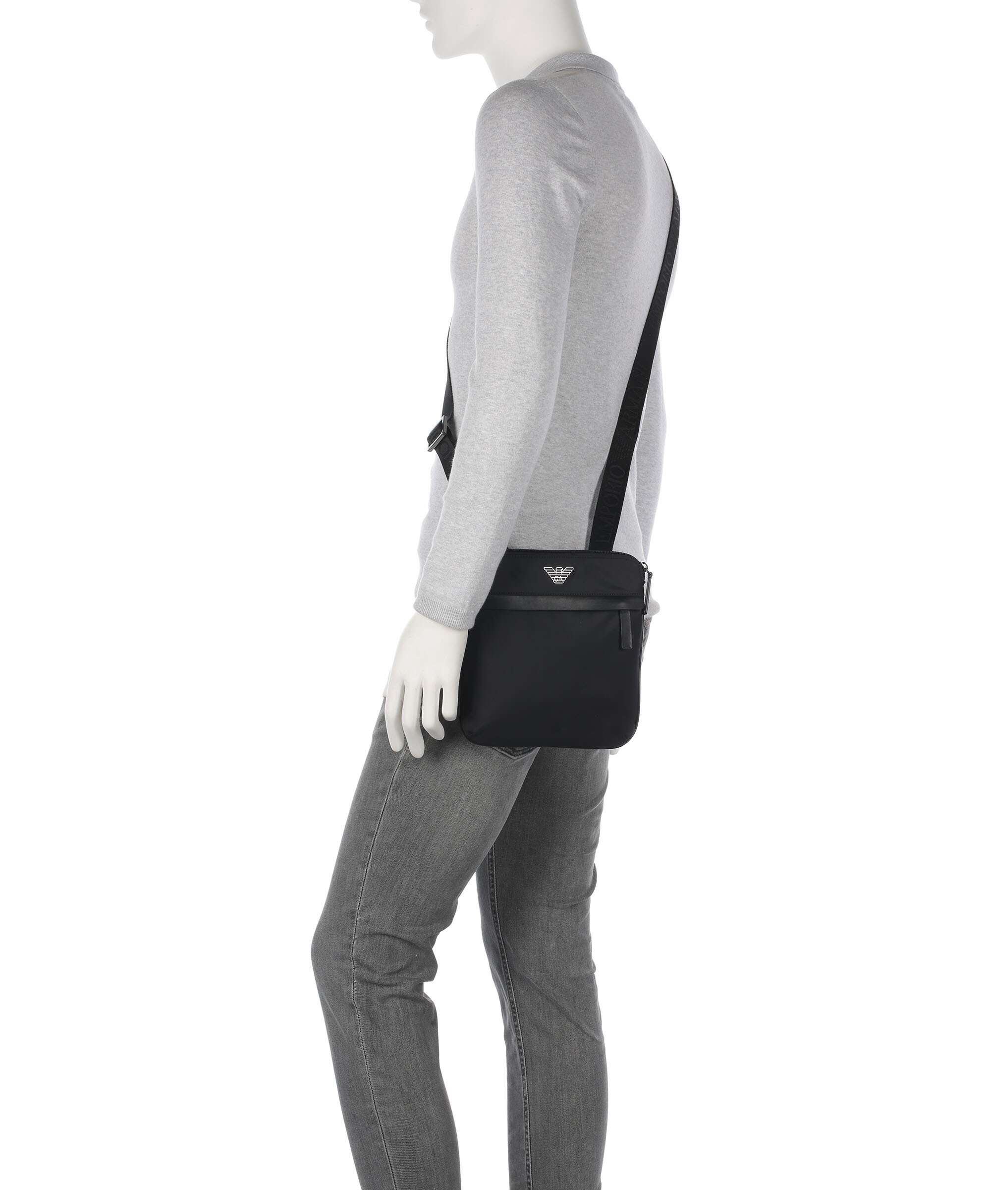 Emporio Armani Recycled Nylon Crossbody bag black beauty