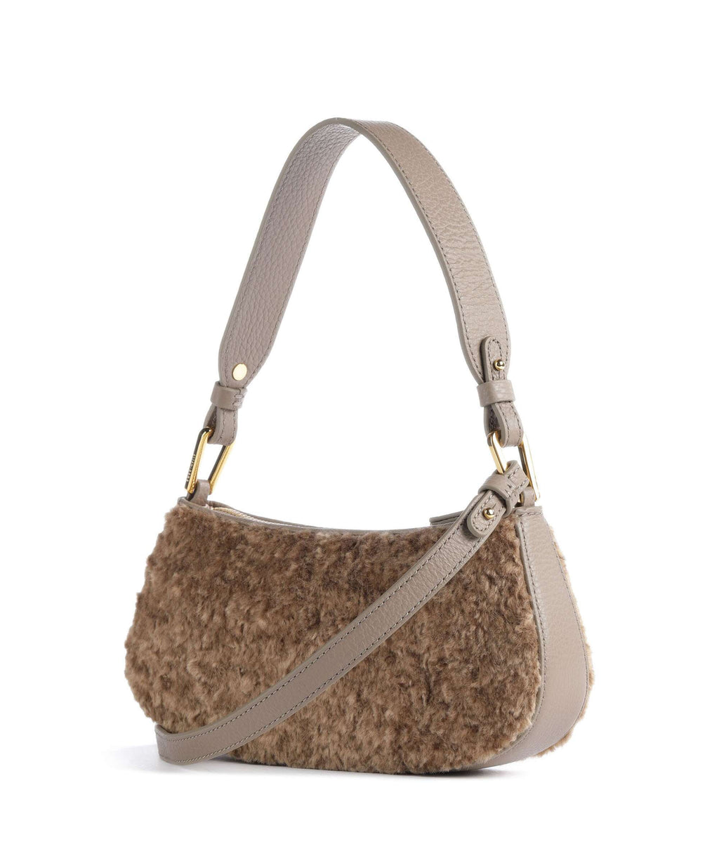 Coccinelle Merveille Astrakan Shoulder bag warm taupe