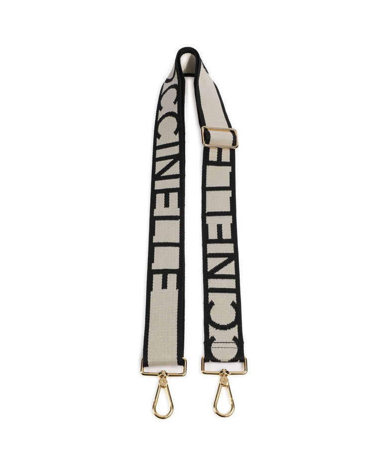 Coccinelle Nastro Signature Bag strap chalk/noir