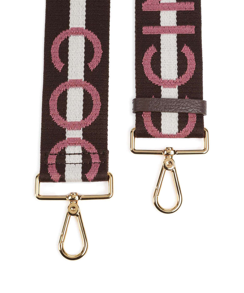 Coccinelle Nastro Signature Bag strap multicolour/fondant brown