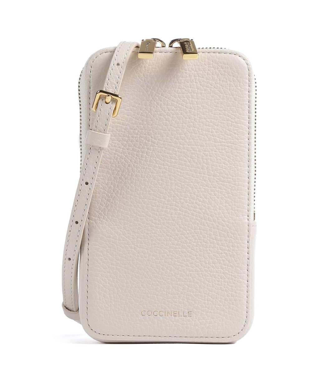 Coccinelle Flor Phone bag lambskin white