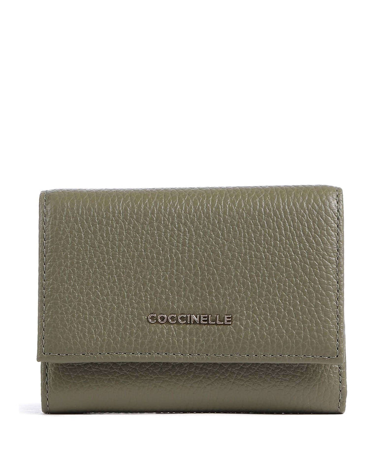 Coccinelle Metallic Soft Wallet laurel green
