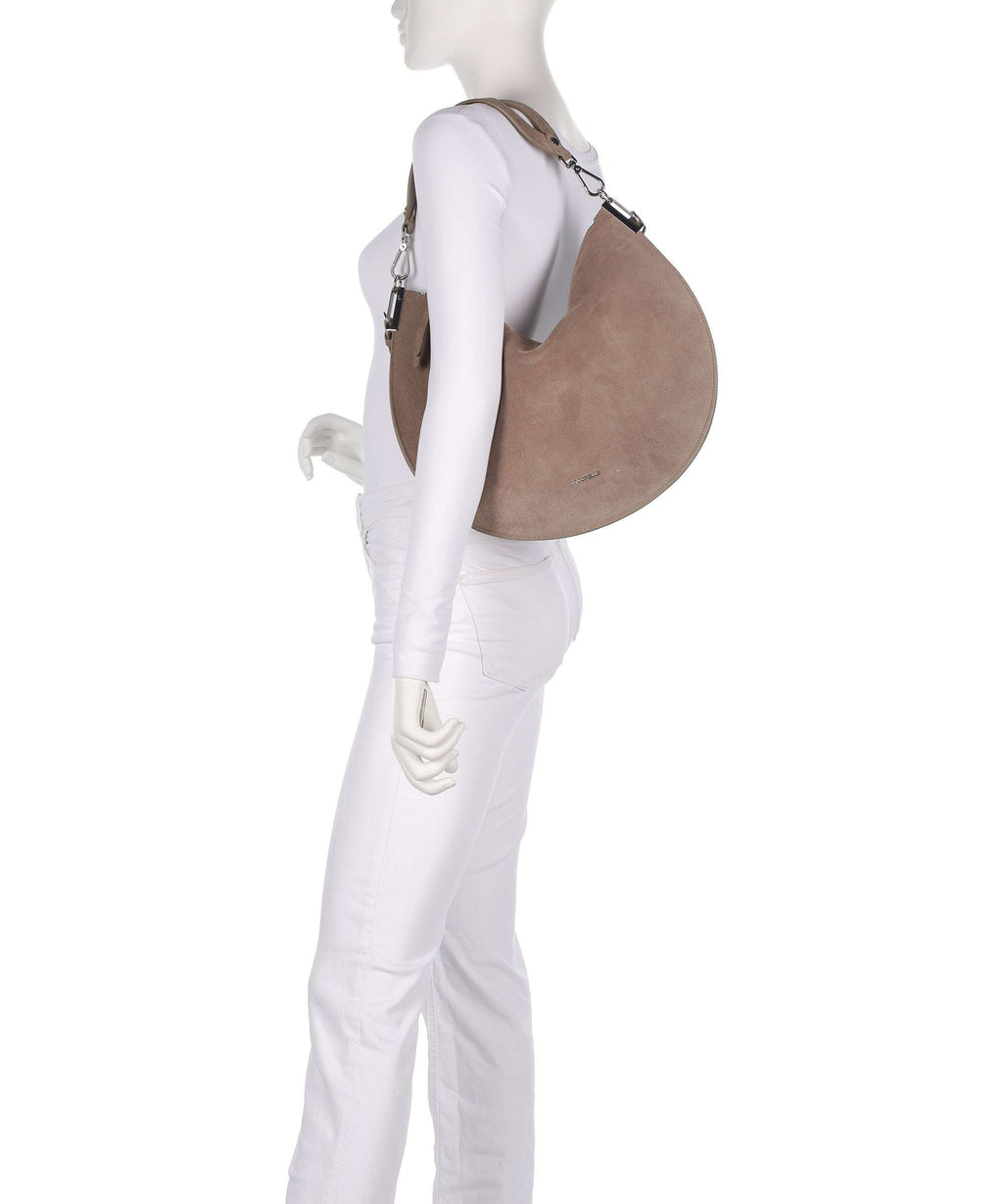 Coccinelle Sunup Suede Shoulder bag warm taupe