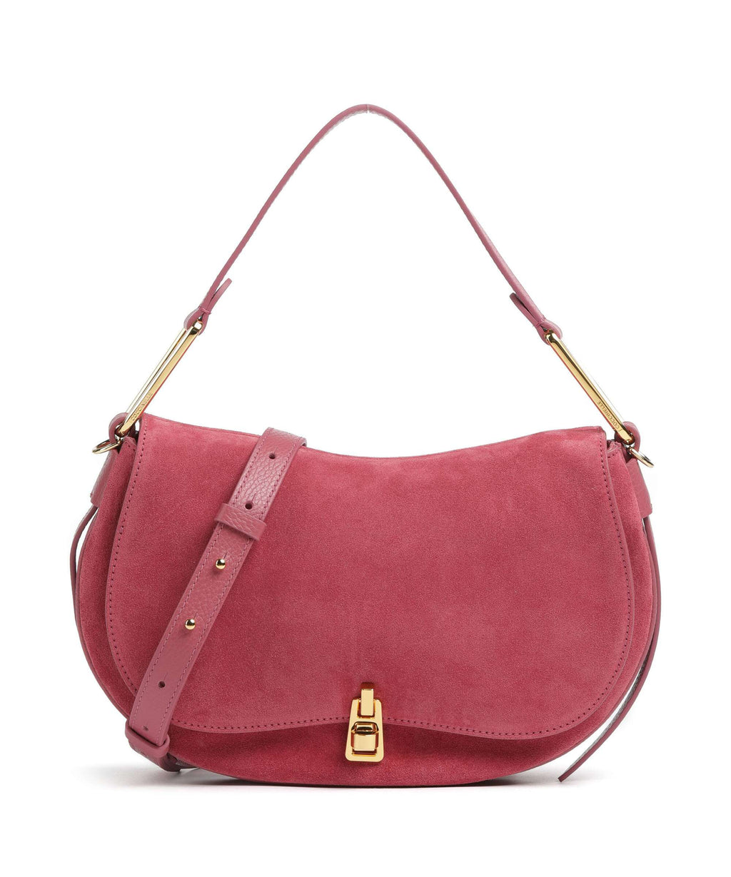 Coccinelle Magie Suede Shoulder bag rosewood