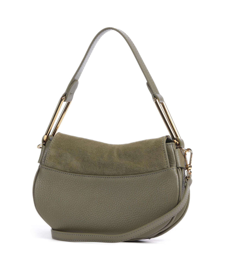 Coccinelle Magie Suede Shoulder bag laurel green