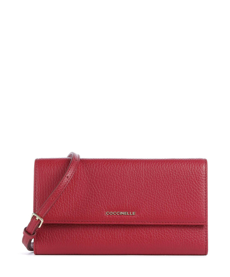 Coccinelle Metallic Soft Wallet sangria