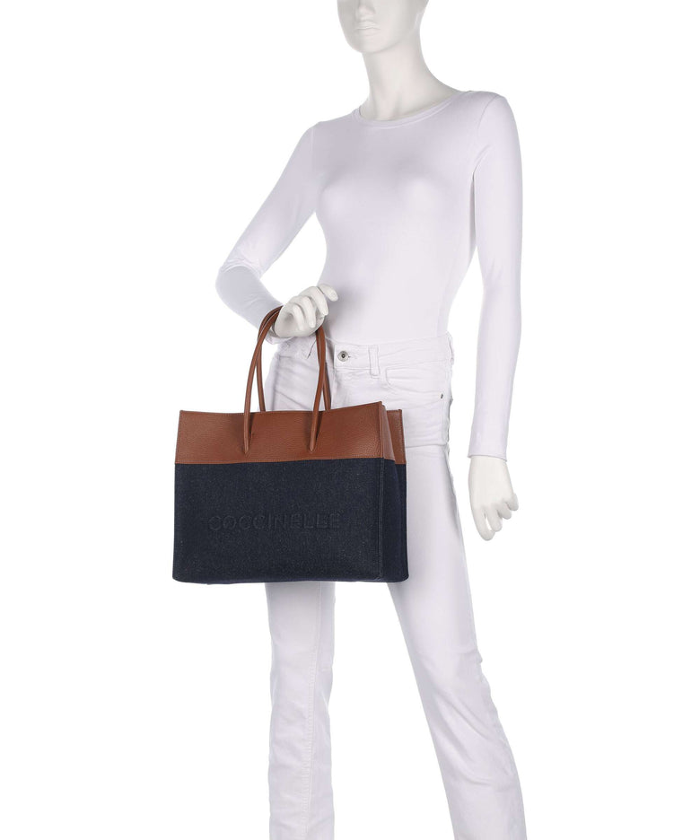 Coccinelle Myrtha Denim Tote bag blue/cognac