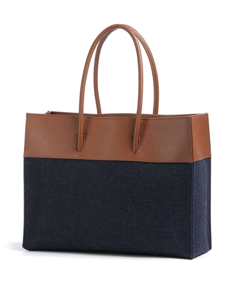 Coccinelle Myrtha Denim Tote bag blue/cognac