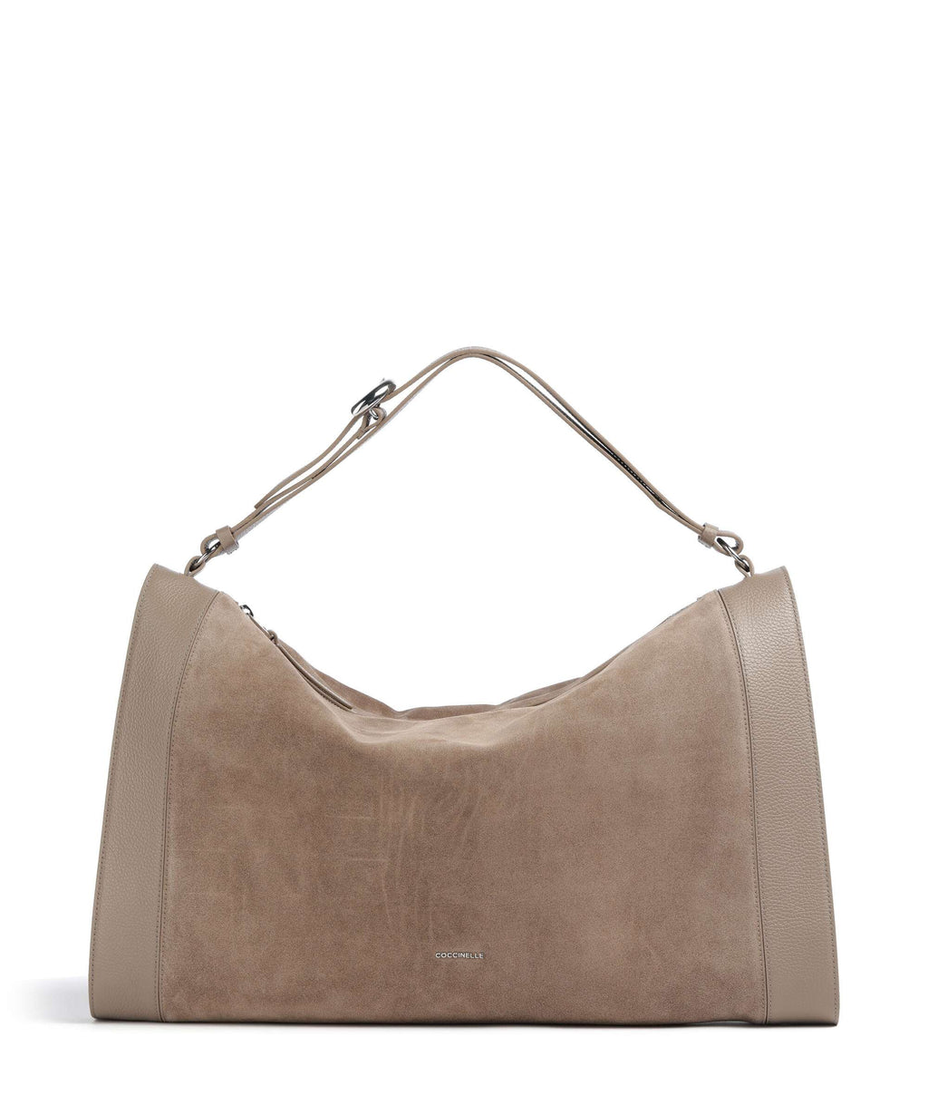 Coccinelle Elinor Suede Hobo bag warm taupe