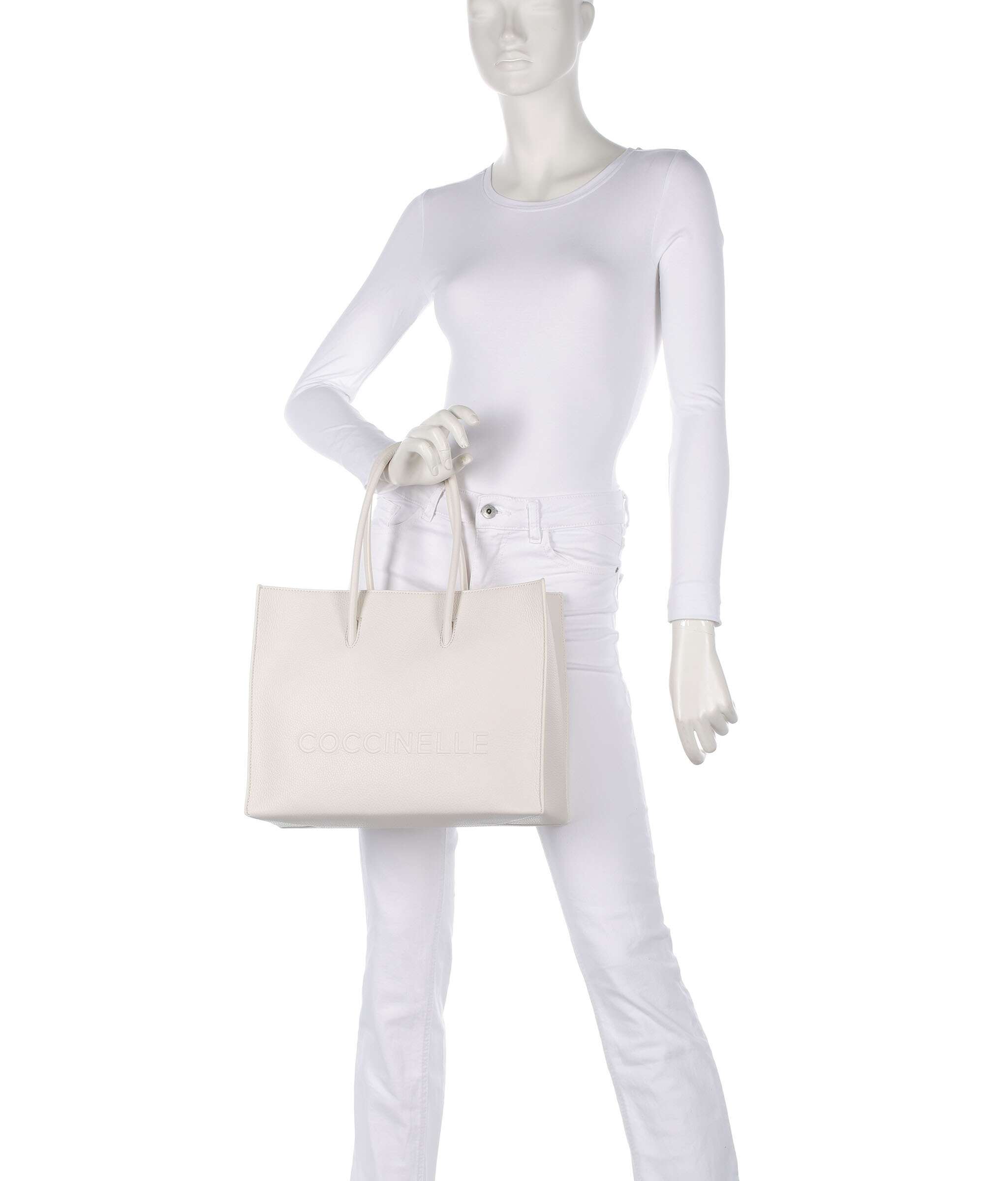 Coccinelle Myrtha Maxi Logo Tote bag blanco