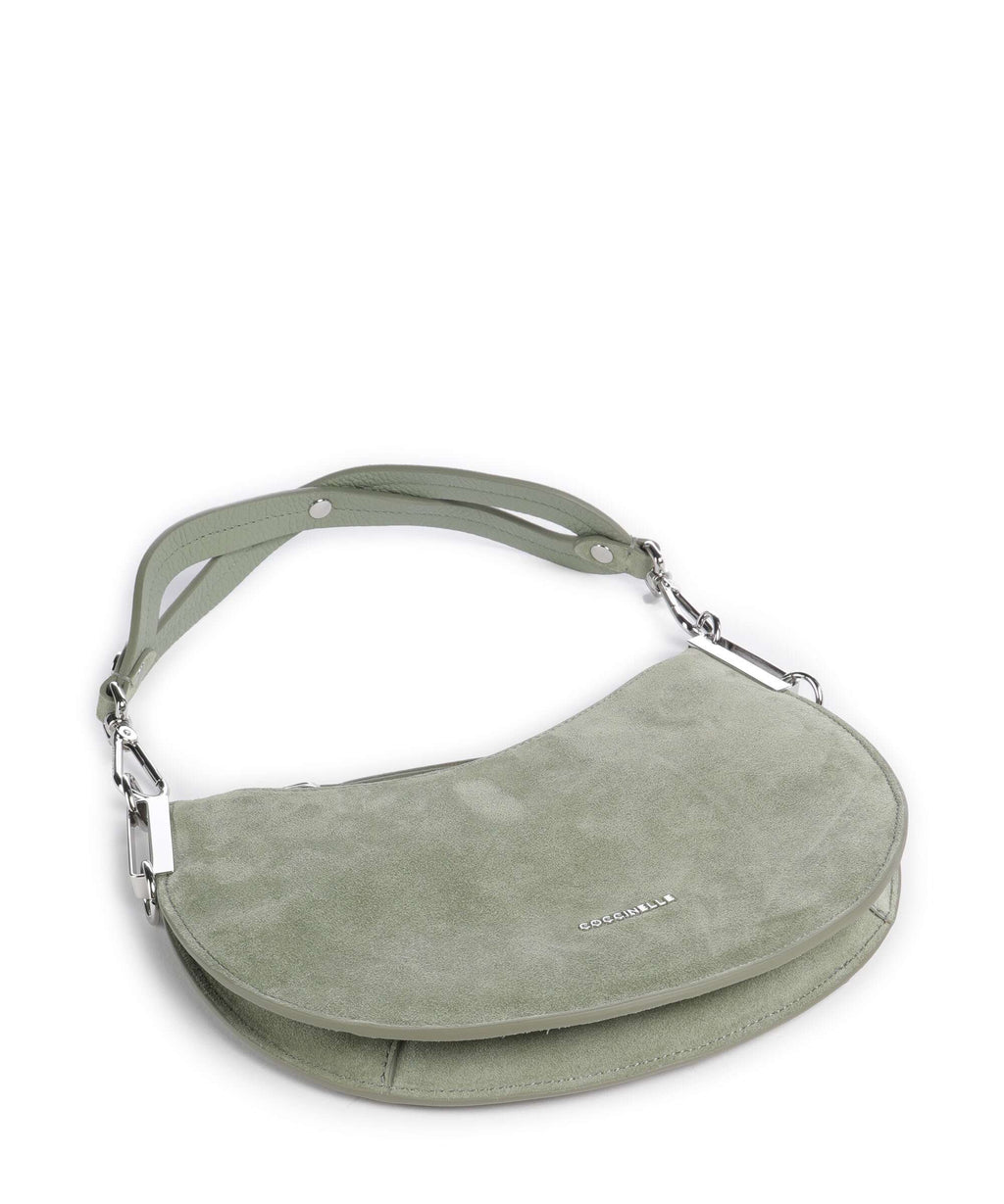 Coccinelle Sunup Suede Shoulder bag greenery