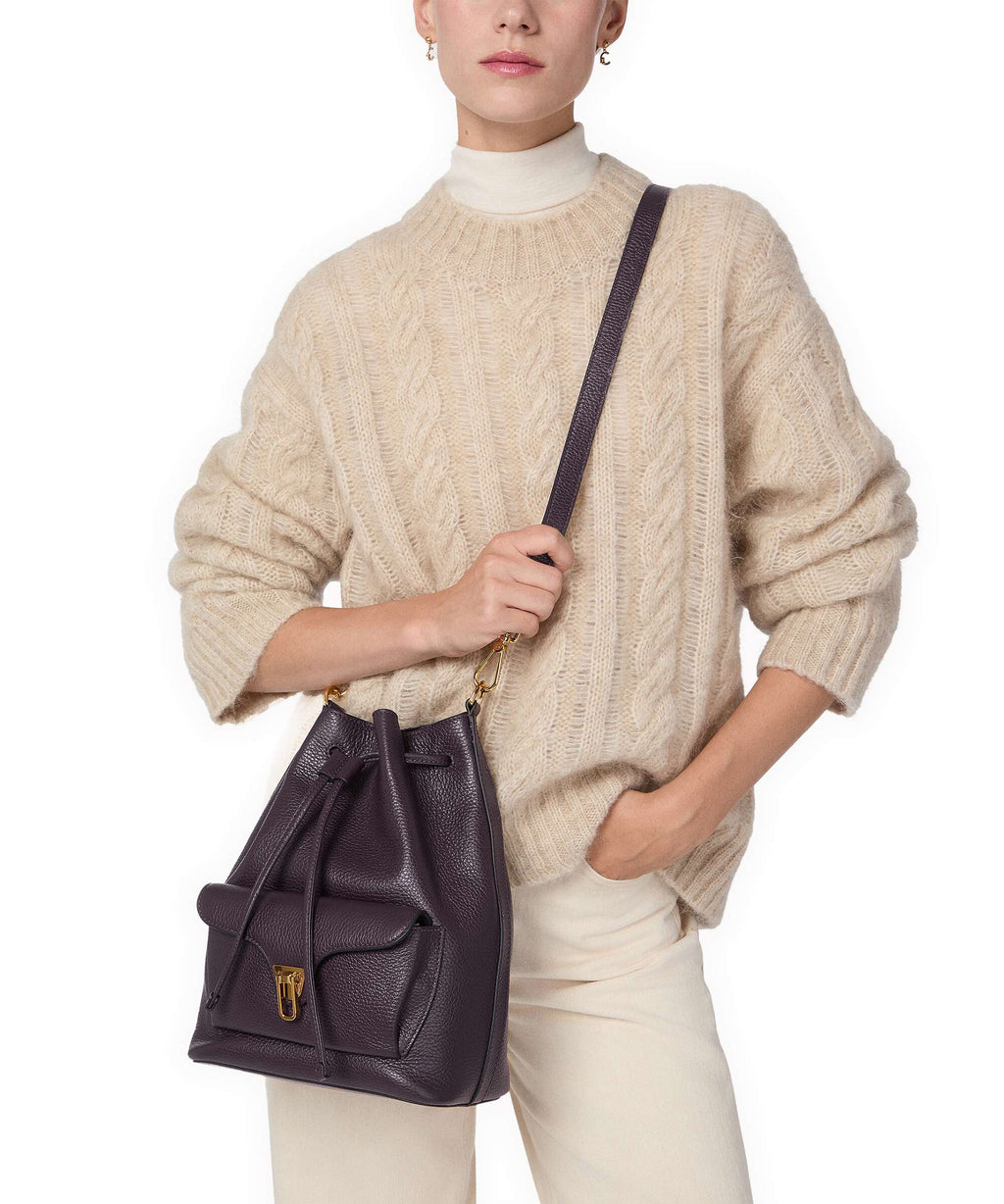 Coccinelle Beat Generation Bucket bag prune