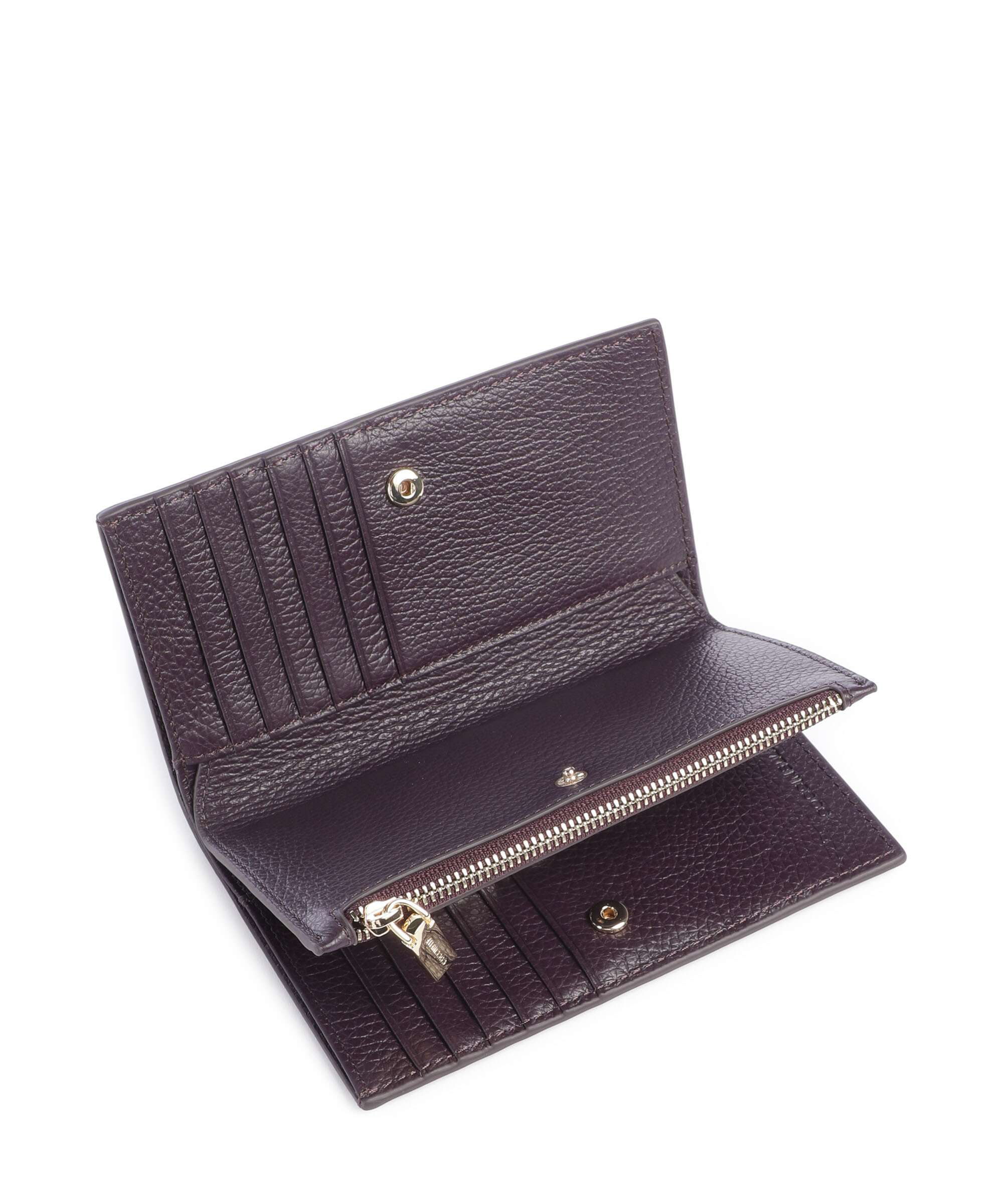 Coccinelle Metallic Soft RFID Wallet prune