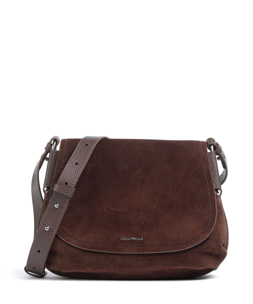 Coccinelle Rebekka Suede Crossbody bag brunette