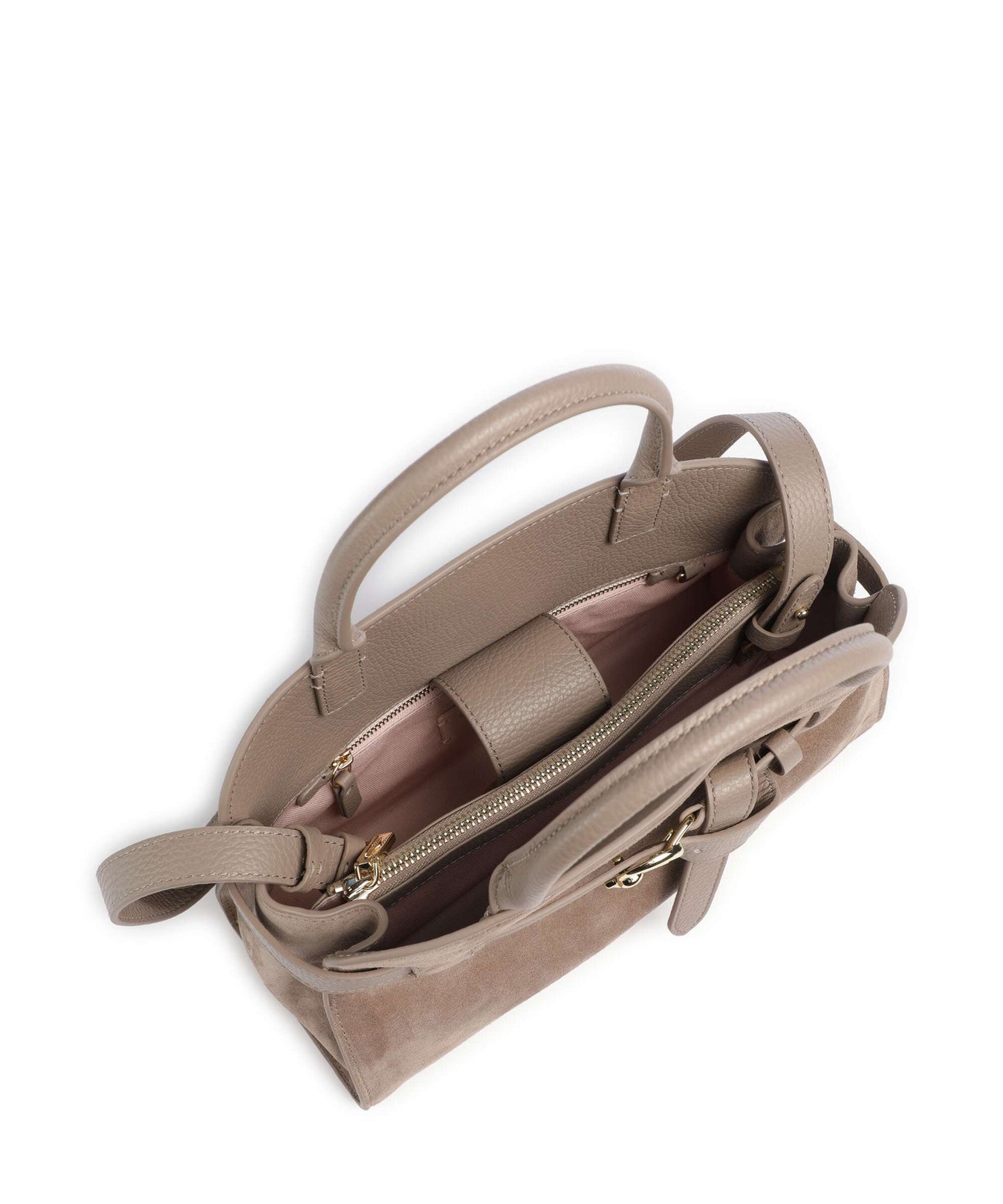 Coccinelle Sabine Suede Handbag warm taupe