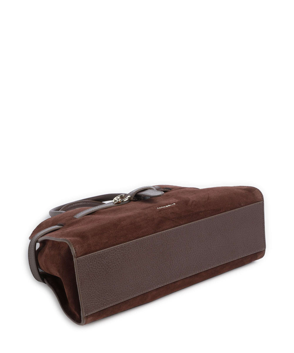 Coccinelle Sabine Suede Handbag brunette