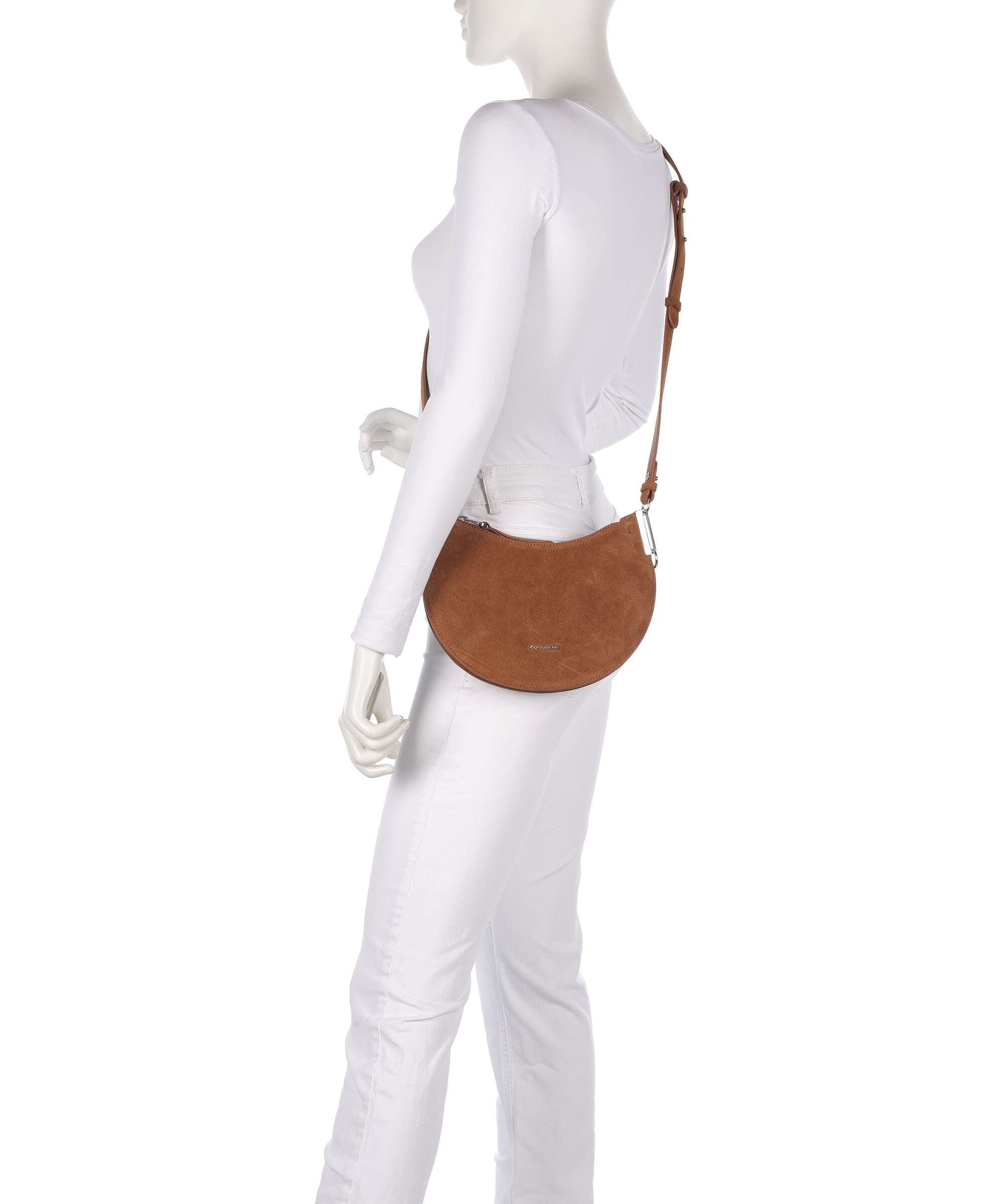 Coccinelle Sunup Suede Shoulder bag cognac