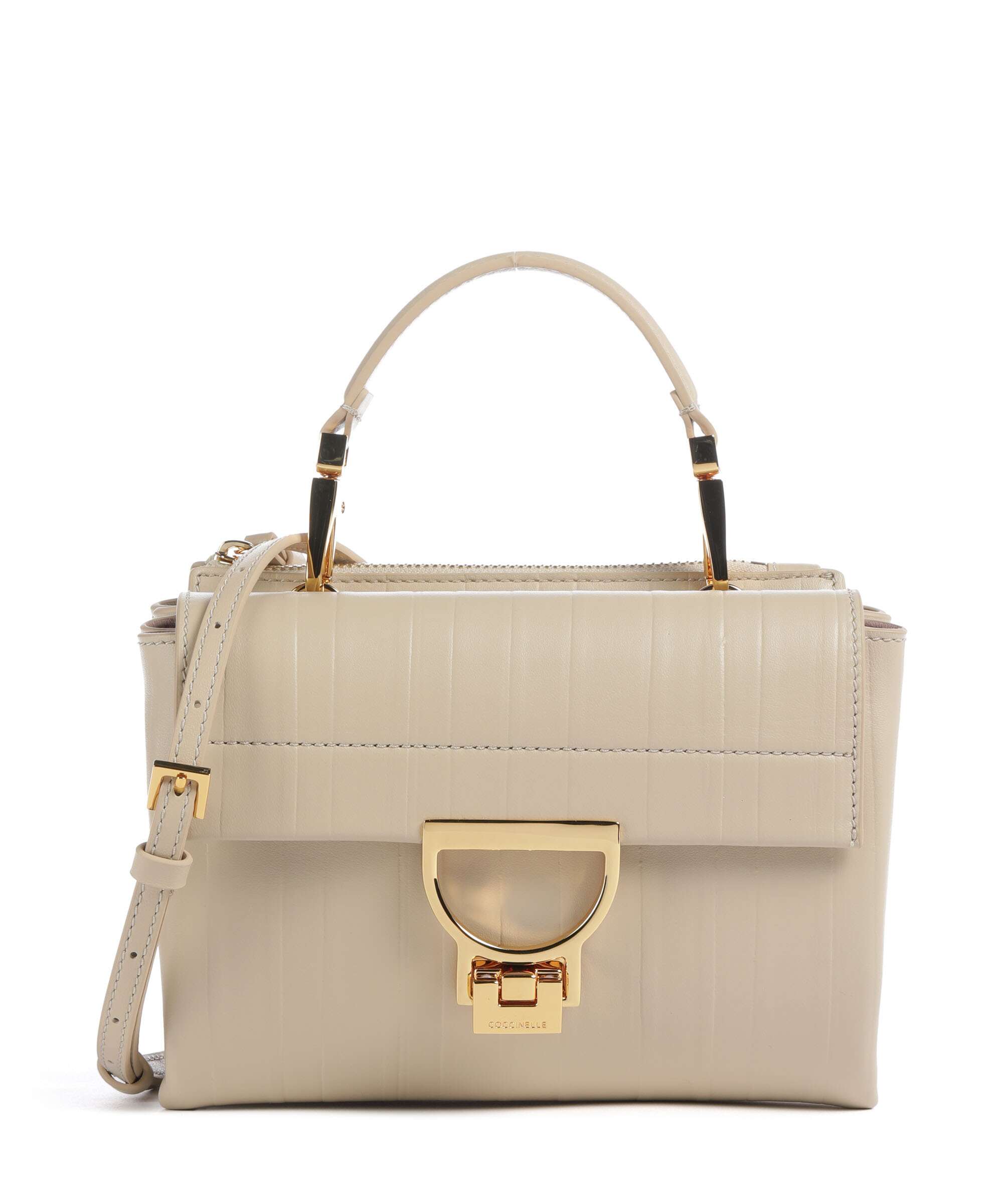 Coccinelle Arlettis Plisse Crossbody bag sandshell