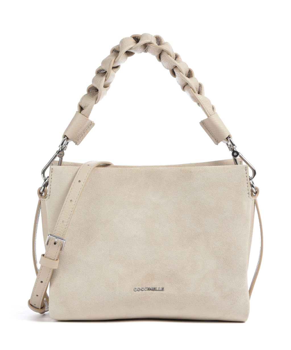 Coccinelle Boheme Suede Handbag sandshell