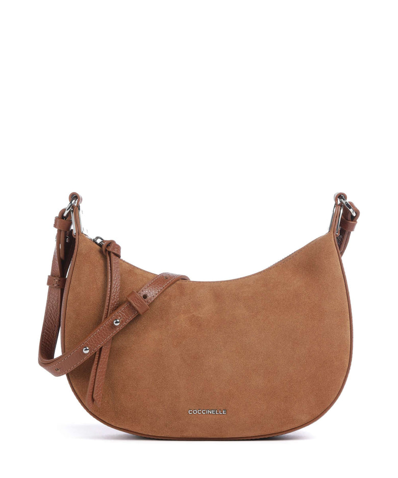 Coccinelle Fujiko Suede Crossbody bag cognac