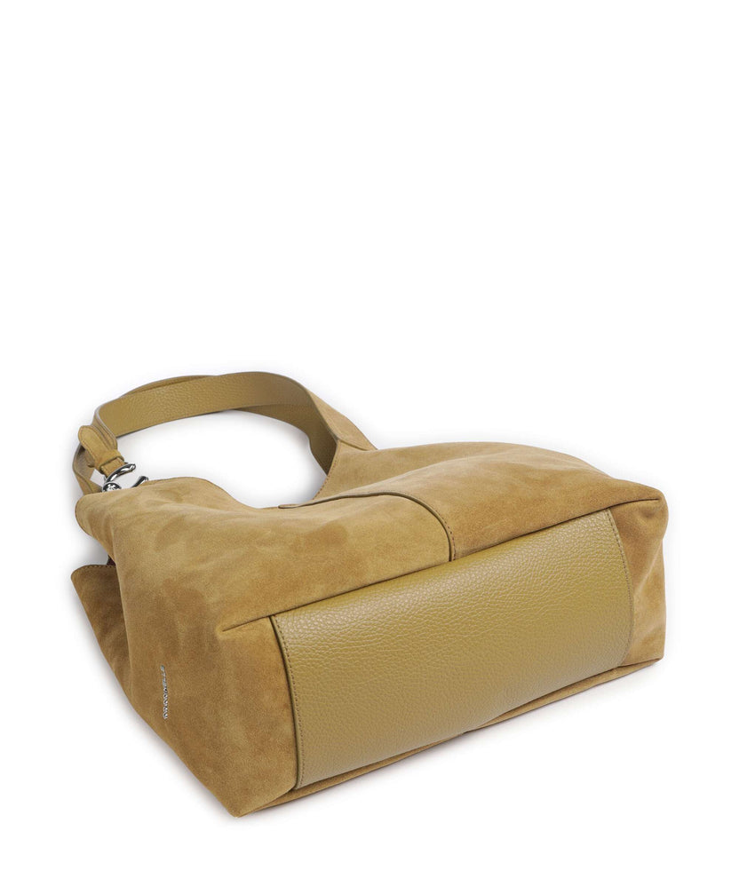 Coccinelle C-Easy Suede Hobo bag seagrass